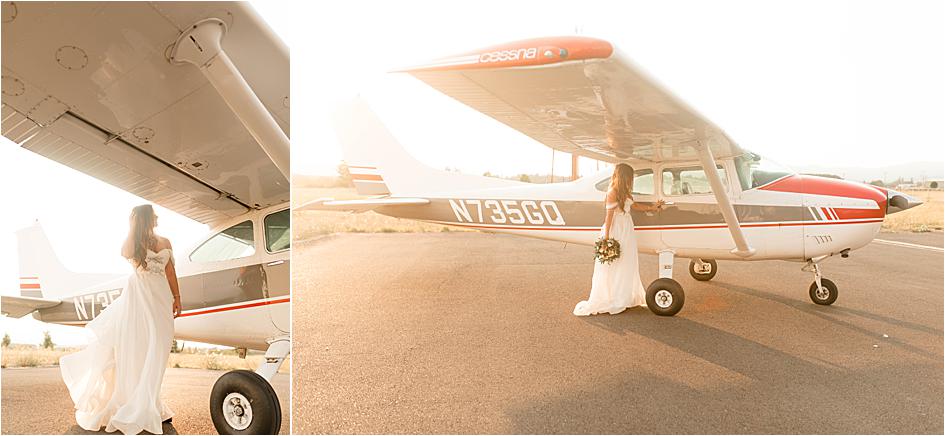 oregon bride, oregon wedding, corvallis wedding, bride and groom, airplane photography